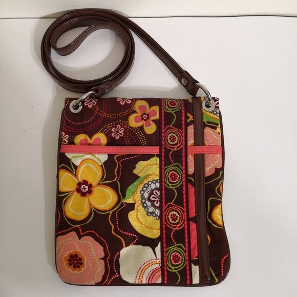 Vera Bradley Floral Buttercup Flipster Hipster Bag Flap Magnetic Closure - Picture 5 of 7